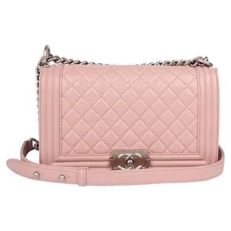 chanel pale pink boy bag